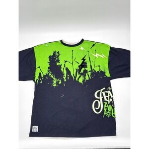 Akademiks Jeanius Level Chapter Graphic T-Shirt Navy Green Mens 3XL Lightning
